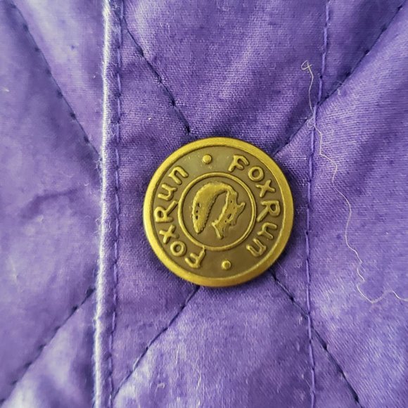 SOLD FoxRun Womens Jacket Small Purple Quilted Corduroy Collar Snap Front Pocket - Picture 6 of 10